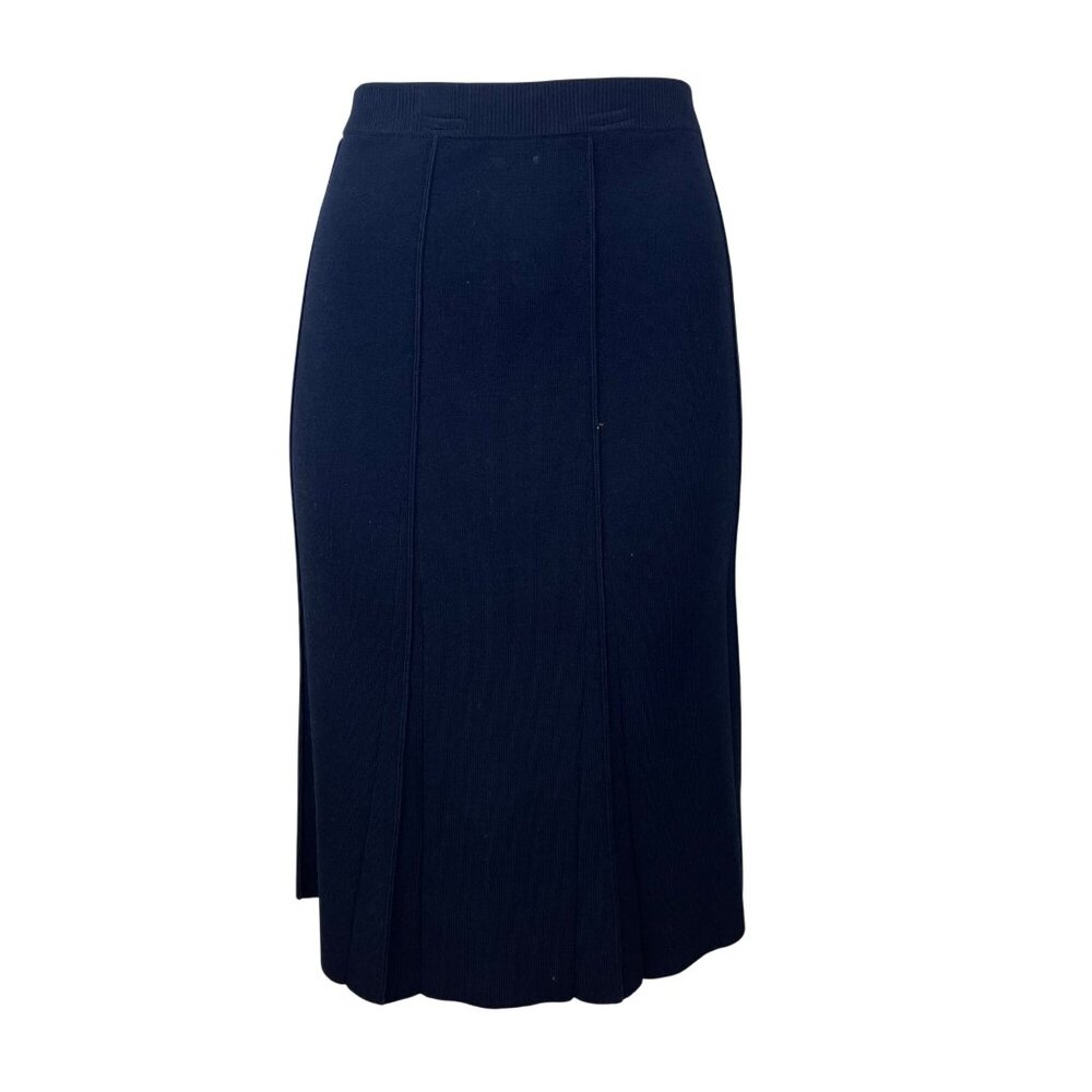 Marisa Christina Women’s Black Rayon & Nylon Midi Skirt Pull-On Size M